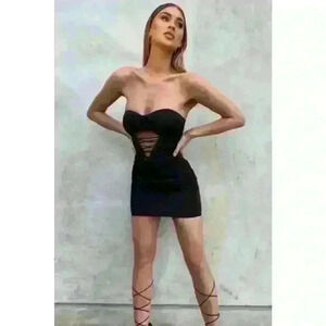 I. AM. GIA SUBRA CORSET DRESS BLACK SIZE SMALL